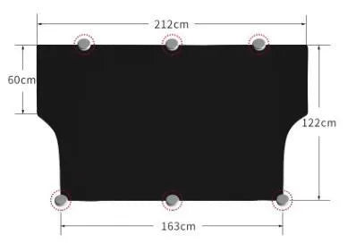 Magnetic car windshield snow cover 210x120cm, black polyester umbrella cloth with silver back, magnets and ear clips