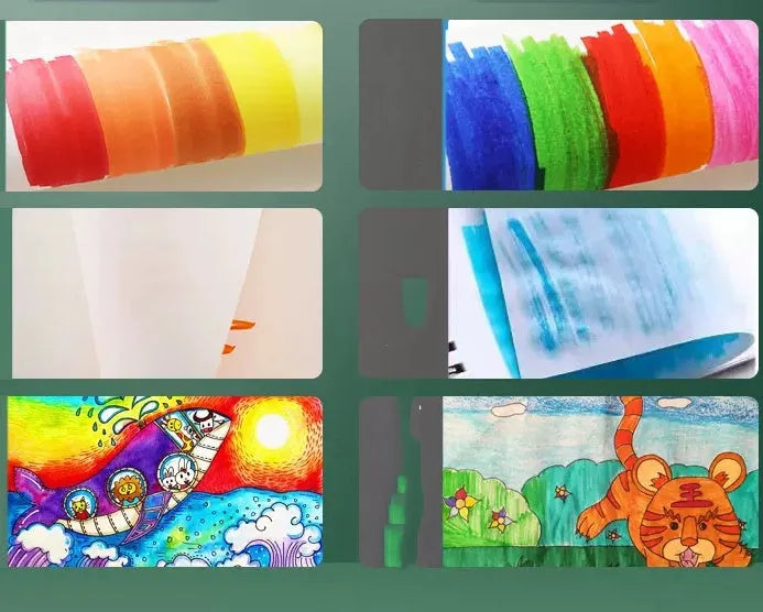 Quick-drying opaque double-head watercolour pens with elastic soft pen head, 150mm, in various colours