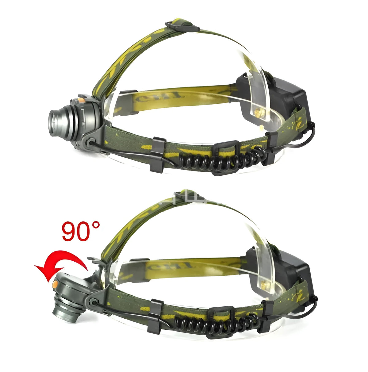 Aluminium alloy induction headlamp with retractable fishing light and motion sensor for camping and night riding