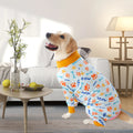 Cotton dog jumpsuit with four-legged coverage in multiple colour options