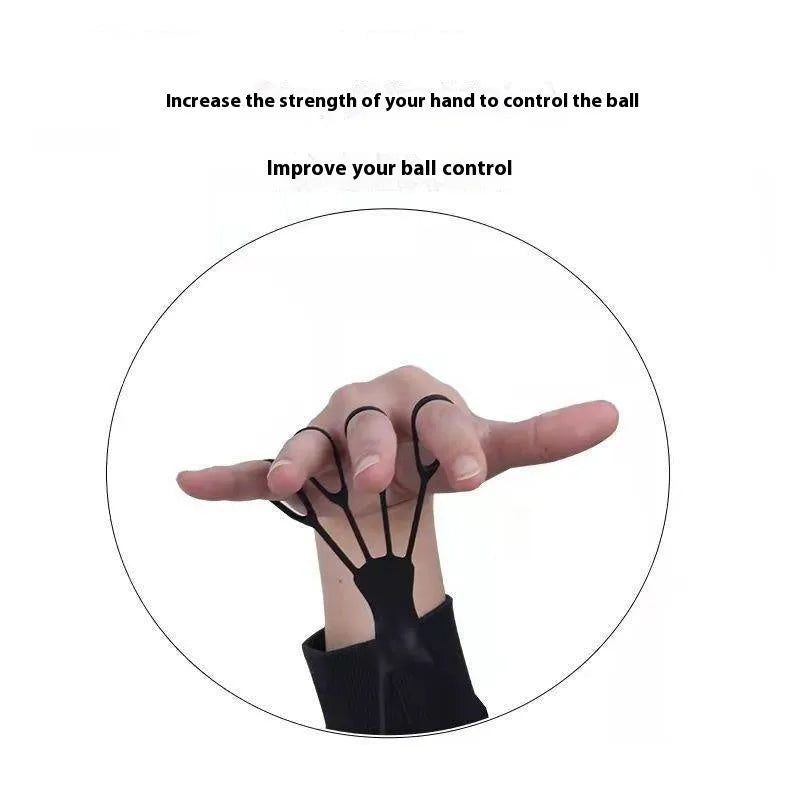 Basketball shooting brace for finger training and three-point shooting practice, shown in black and orange.