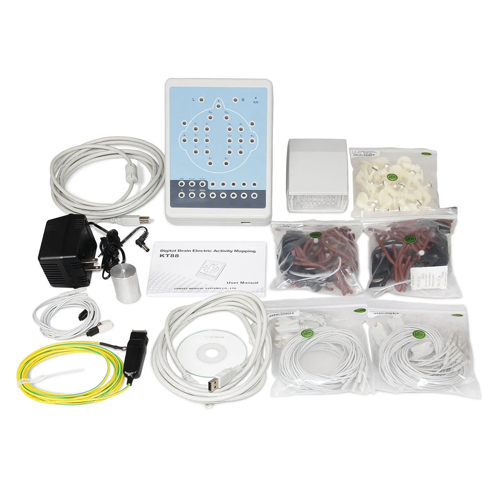 CE CONTEC KT88-1016 16-channel digital electroencephalogram and brain mapping system on a stand.