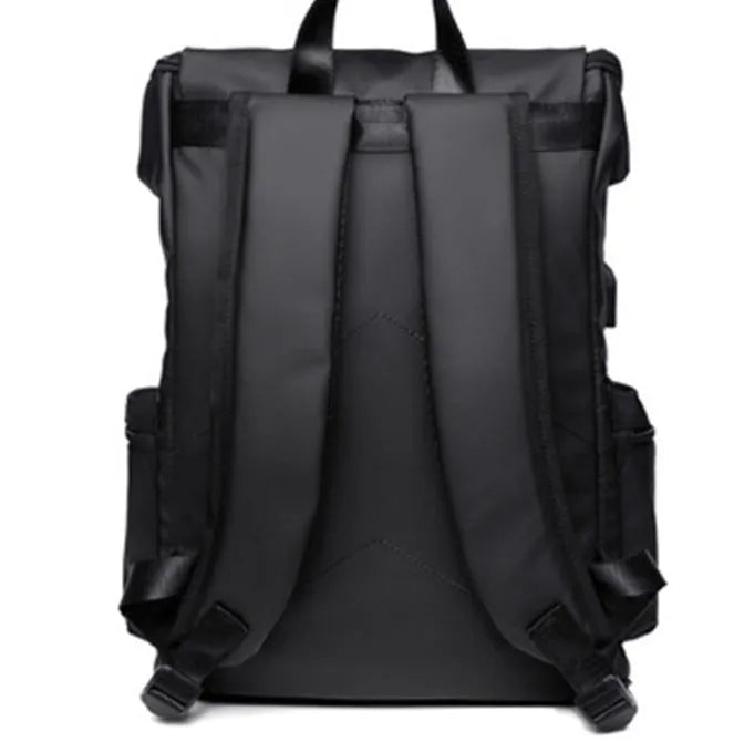 Men's Oxford cloth large capacity backpack 30x14x43cm in black for travel and commute