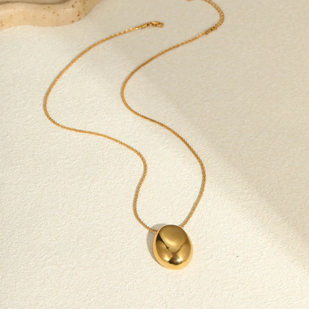 Gold geometric pendant necklace on stainless steel chain with adjustable 41-50cm length