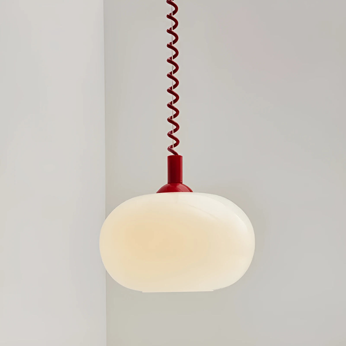 D25CM glass chandelier with red, yellow, or blue flexible wire, 220V modern pendant light