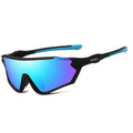 UV400 bicycle windproof goggles with full rim PC frame in DL1 colour, side view showing lens curve