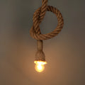Braided hemp rope chandelier, 3m single head, 220V retro ceiling light for living room, bedroom, restaurant