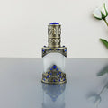 12ml vintage glass bottle with electroplated metal straw for pigment or essential oil