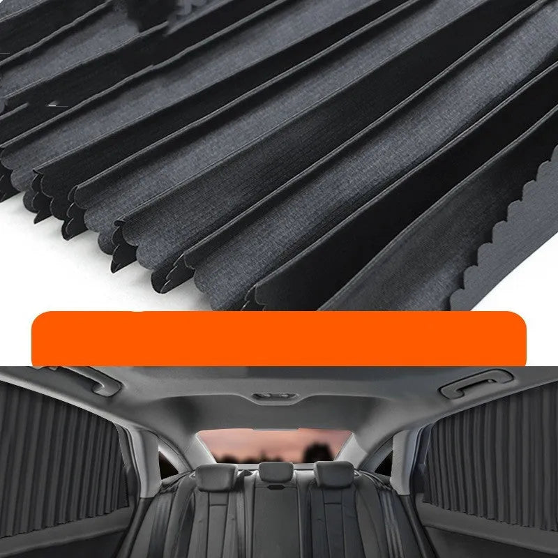 Auto retractable car sun curtain in roller shutter design for windscreen heat insulation