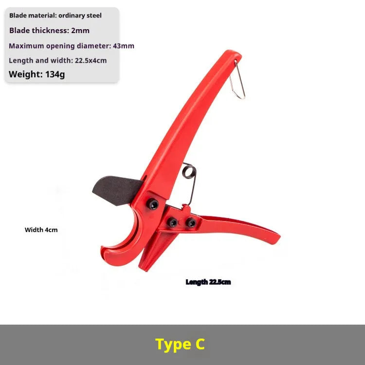 PVC pipe cutting knife with alloy steel blade, light cutter model, for 16-63mm tube diameter