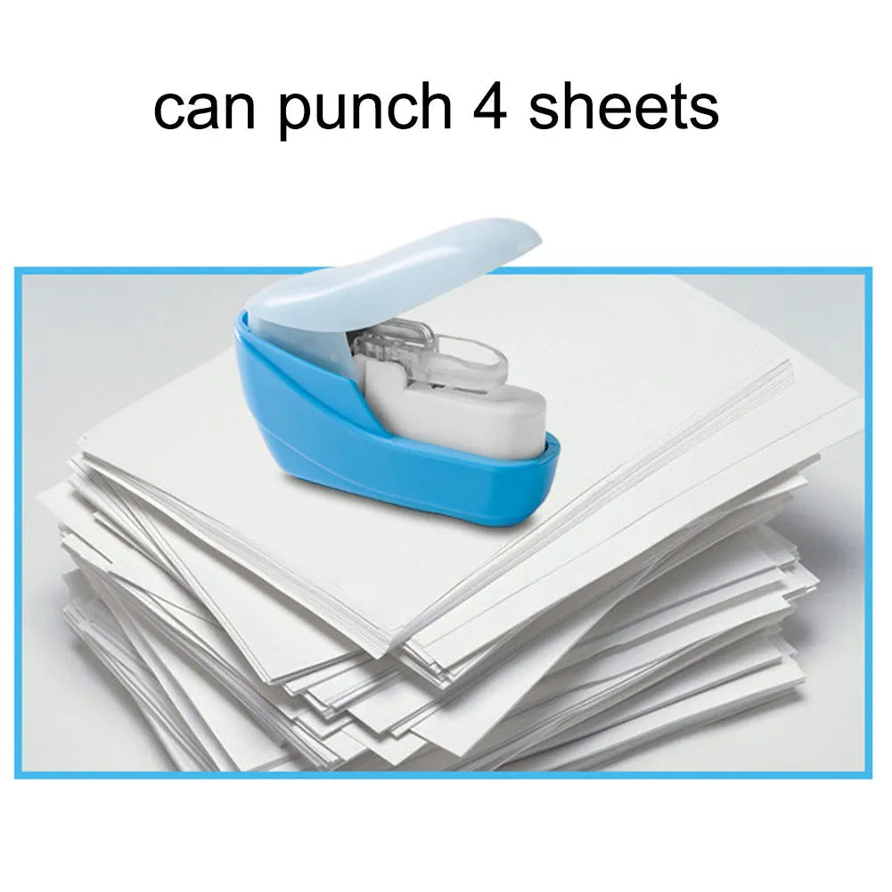 Stapler-free stapler compact embossed ABS paper binder 50x25x50mm random colour