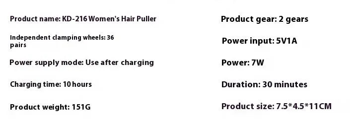 Portable USB-powered electric epilator in colour KEDA-216 with cleaning brush.