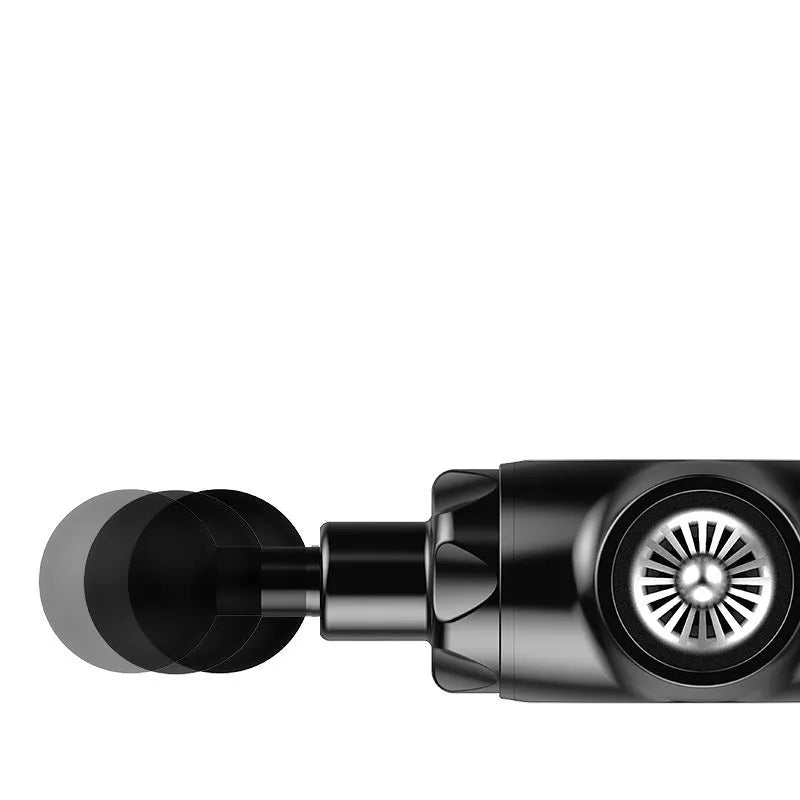 Black and white muscle relaxation massager with lithium battery and adjustable speed display