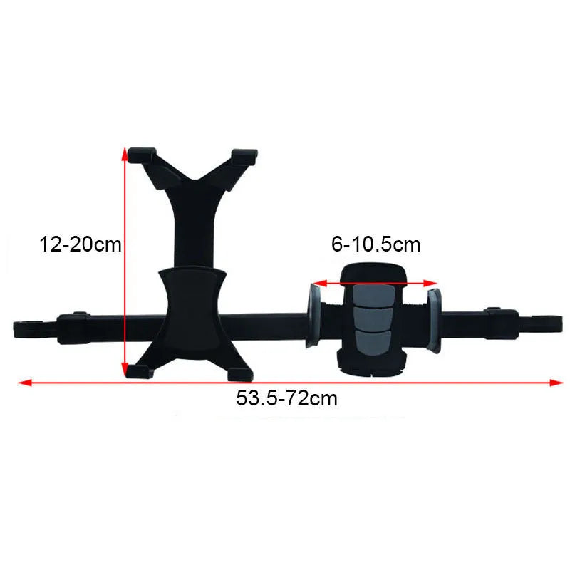 Black ABS plastic PC car back seat bracket for 4-10 inch devices with 360-degree rotation