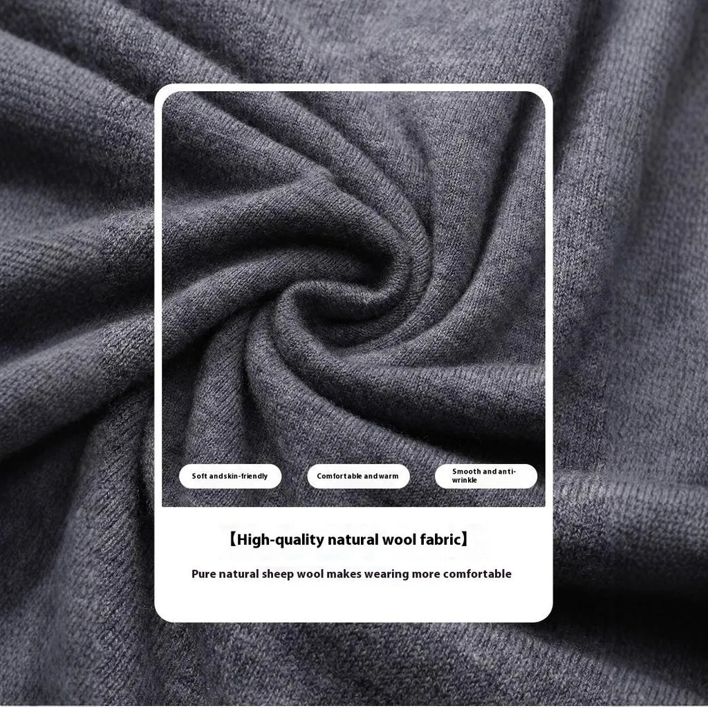 Men's regular-fit wool pullover sweater shown in light grey colour.