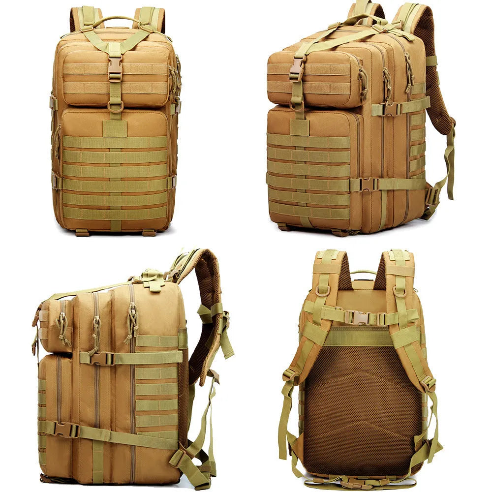 Outdoor army camouflage multi-functional backpack in Jungle Camouflage pattern with Oxford cloth material and 36-55L capacity