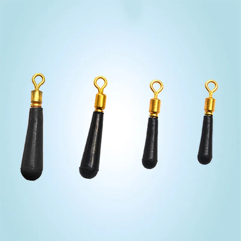 Copper head float base rotating fishing tackle accessory in three sizes on a blue background.