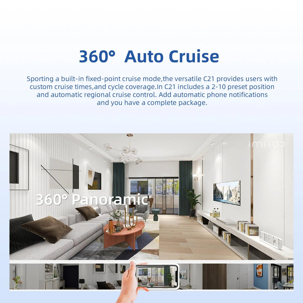 IMILAB C21 white indoor security camera with 2.5K resolution and 360° view