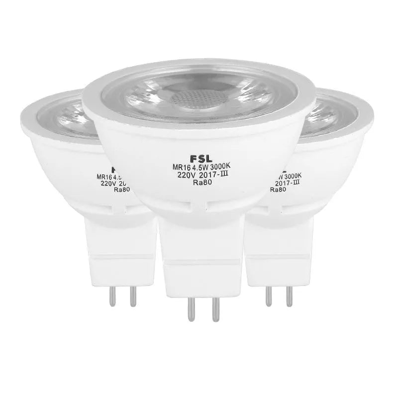 MR16 GU5.3 LED cup spotlight, 50mm diameter, 5W, 220V or 12V, available in 6500K, 4000K and 3000K