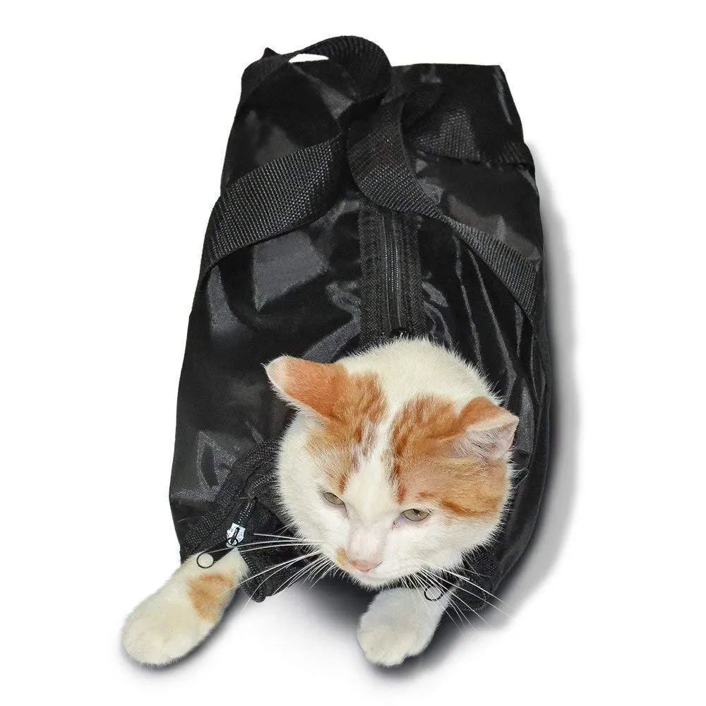 Black cat cleaning bag folds to 10cm with 420D PU Oxford fabric