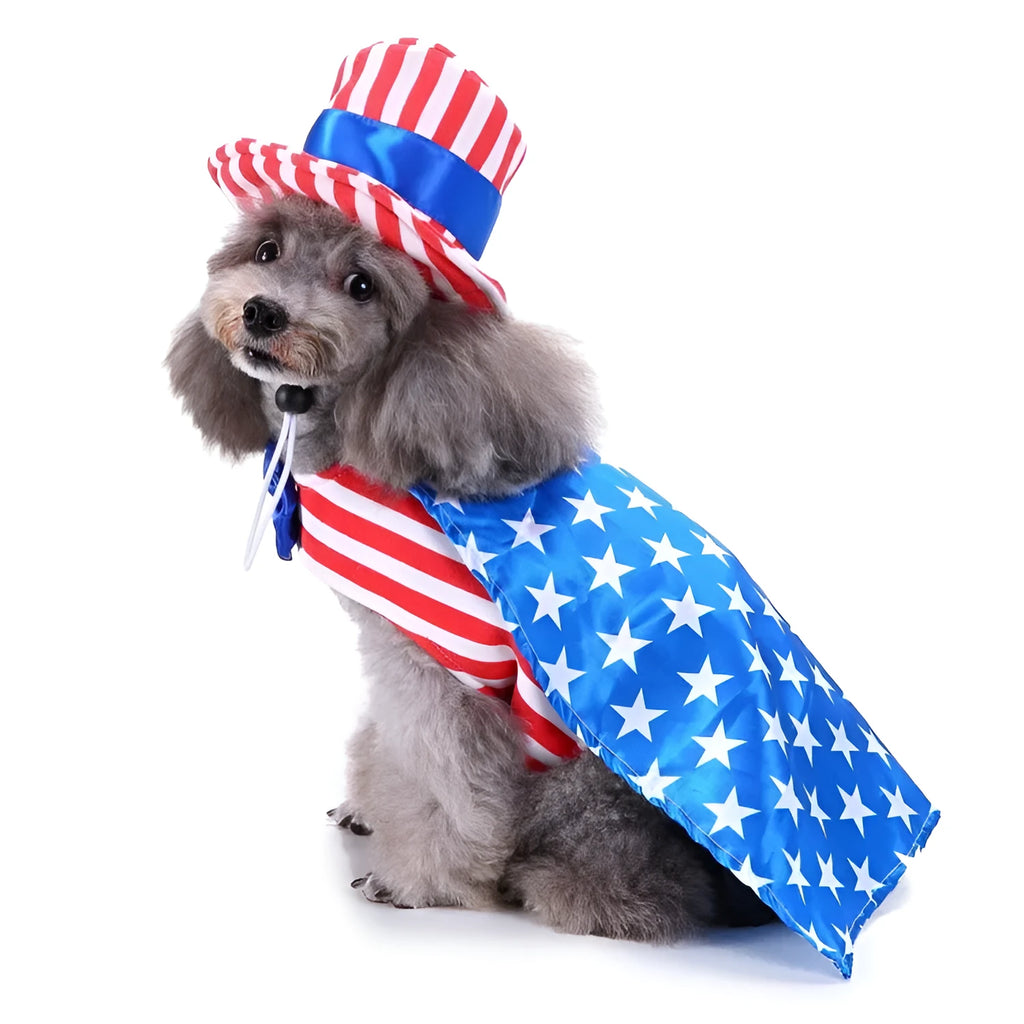 Dog Christmas clothes polyester pet outfit in sizes S to XL with bust 25-40cm and height 37-52cm