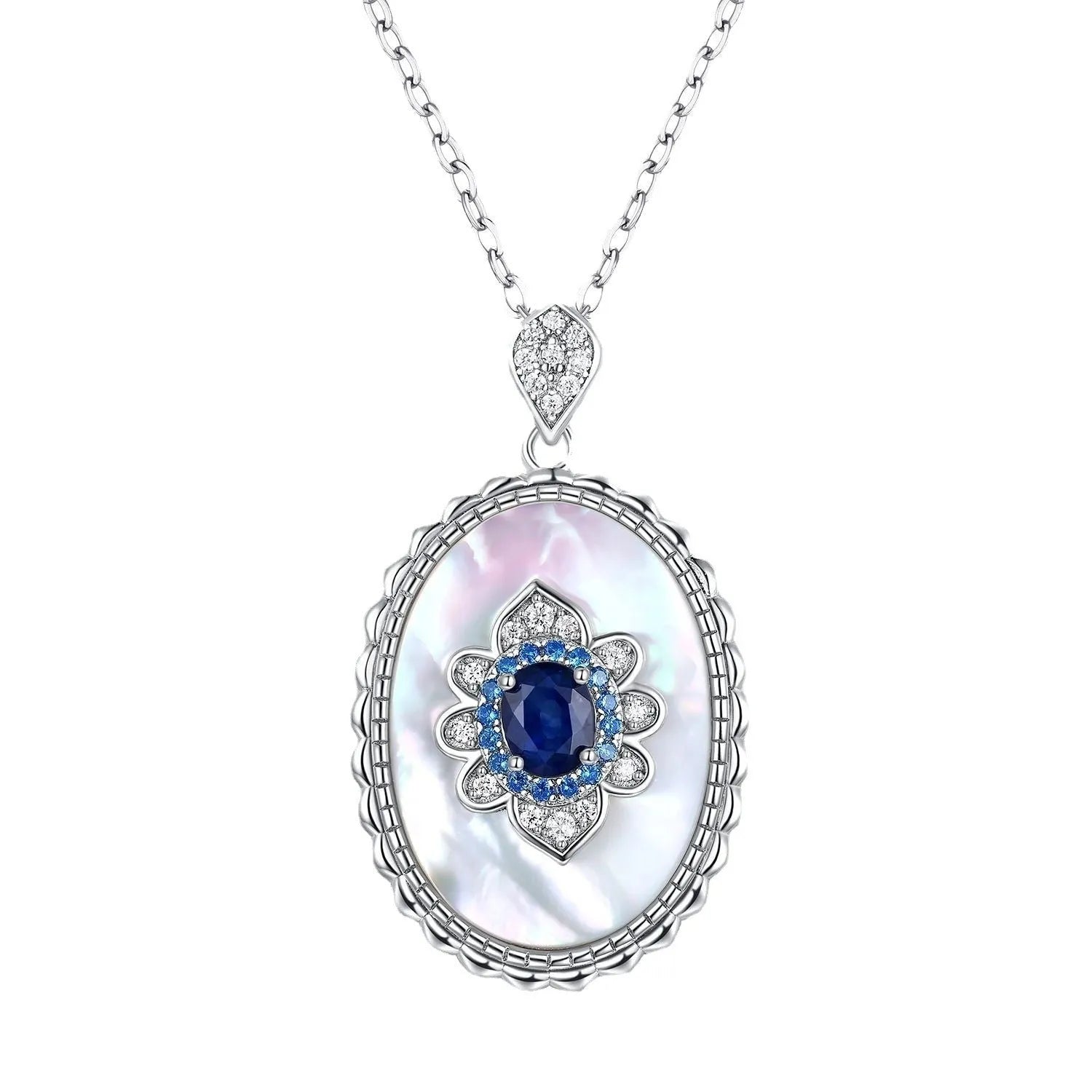 925 sterling silver geometric pendant necklace with platinum gold finish, adjustable o-chain 41-50cm for women