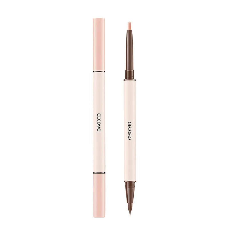 Double-headed silkworm eyeliner pen with stereoscopic star eyes design in pearlescent finish