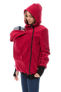 Red loose polar fleece sweater for women with long sleeves