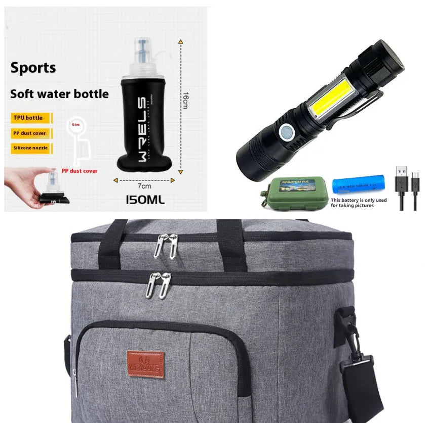 Aluminium alloy multifunctional magnet USB rechargeable flashlight with 10W strong focus beam and 2000mAh battery on white background