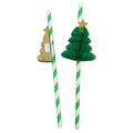 Honeycomb Christmas tree paper straws, straight pipe, 197mm, 50 pieces per pack