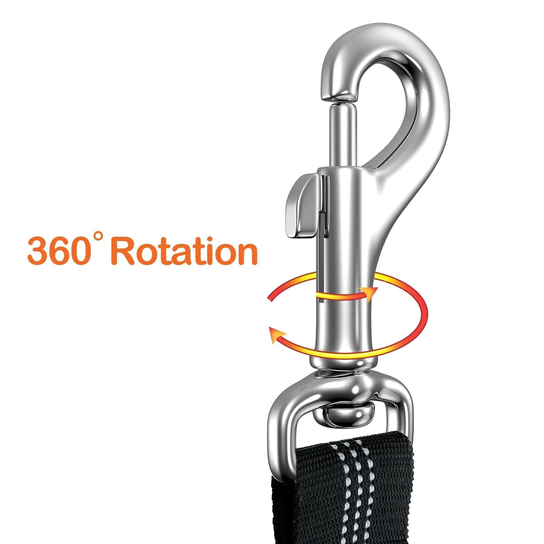 Nylon dog tow rope leash with metal buckle in a choice of eleven colours