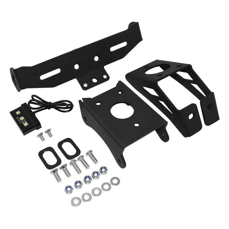 Black aluminium license plate frame for Honda motorcycle rear mounting