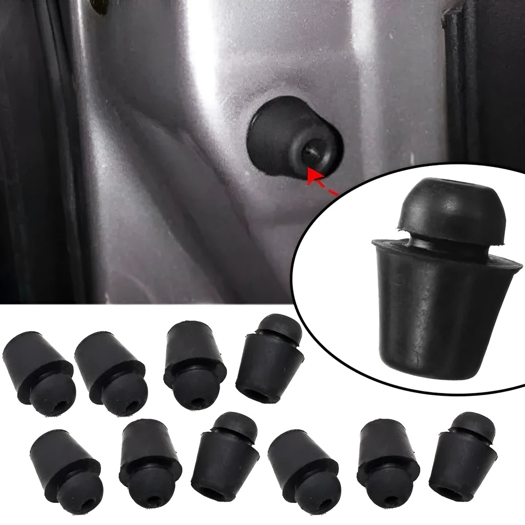 Ten X16 coloured rubber automobile shock absorption clips for universal vehicle damping applications