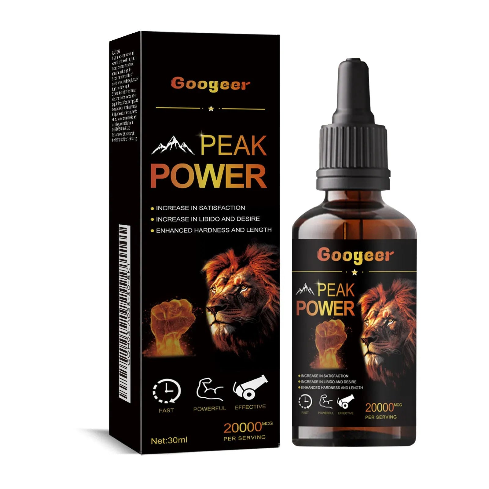 30ml bottle of energy supplement liquid for adult peak power enhancement in body care