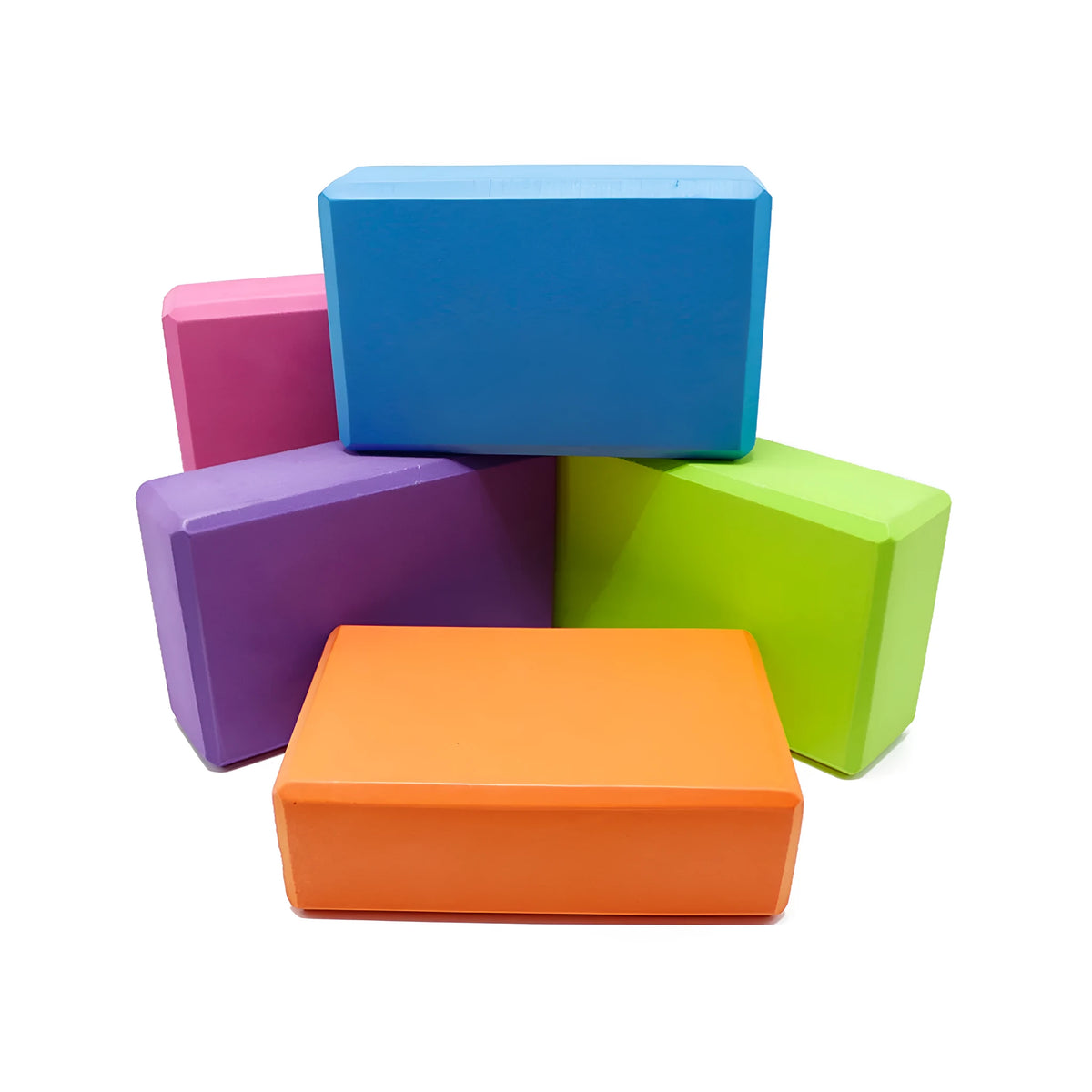 Eco-friendly yoga brick in blue, high-density EVA foam, 23x15x7.5cm