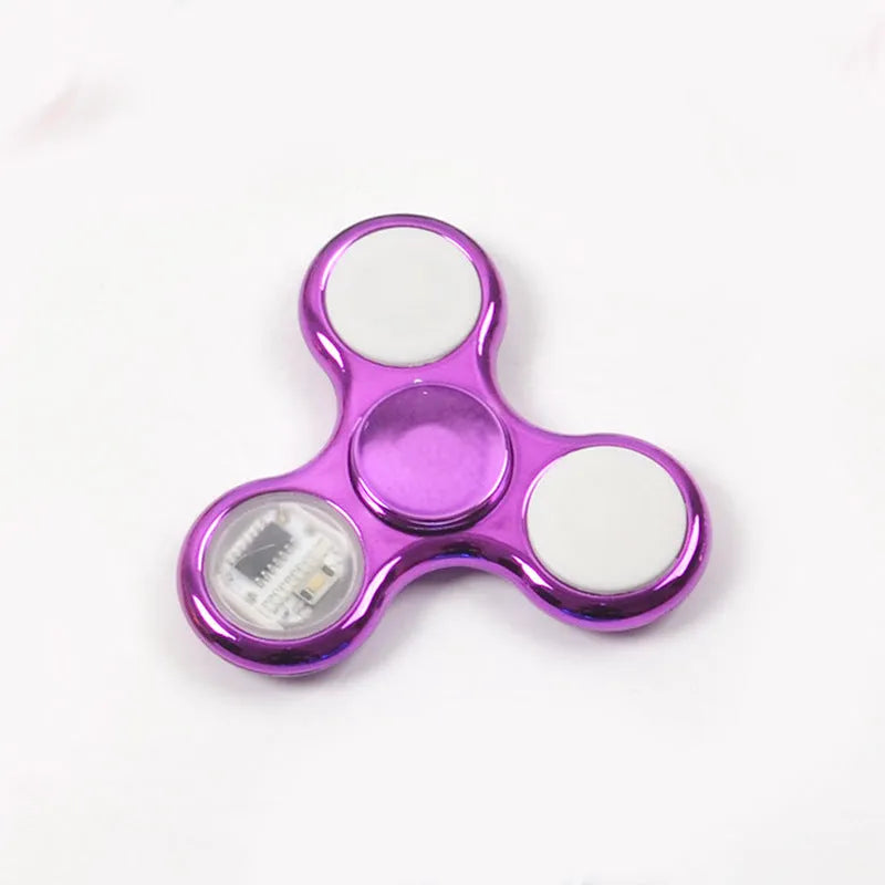 Shining LED fidget spinner with coloured body and built-in lights, available in multiple colour options