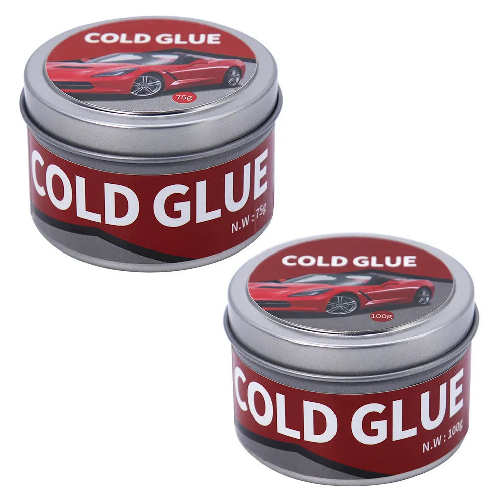 Tube of automobile repair cold glue for car dent and scratch fixes.