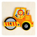 Children wooden traffic puzzle toy 14.8cm in bulldozer design for infants aged 0-3