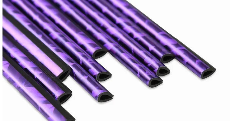 Decorative air conditioner strip PVC 0.8cm x 20cm for car air outlet in six colours, 10-piece set.