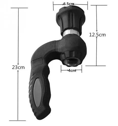 Mighty Power Hose Blaster Nozzle, black, with ergonomic handle and spray settings, for garden and car washing