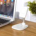 Three-in-one foldable magnetic wireless charger in black ABS, for phone, watch and earbuds