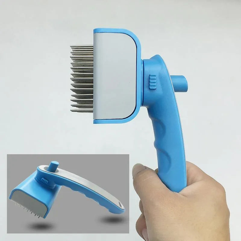 Pet comb dog hair cleaning comb self-cleaning TPR ABS 10x16cm fruit green