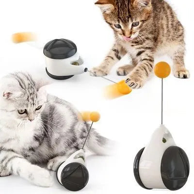 Plastic balance swing car cat toy in blue, green, pink, white and yellow, self-moving with no electric drive