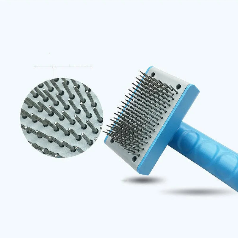 Pet comb dog hair cleaning comb self-cleaning TPR ABS 10x16cm fruit green