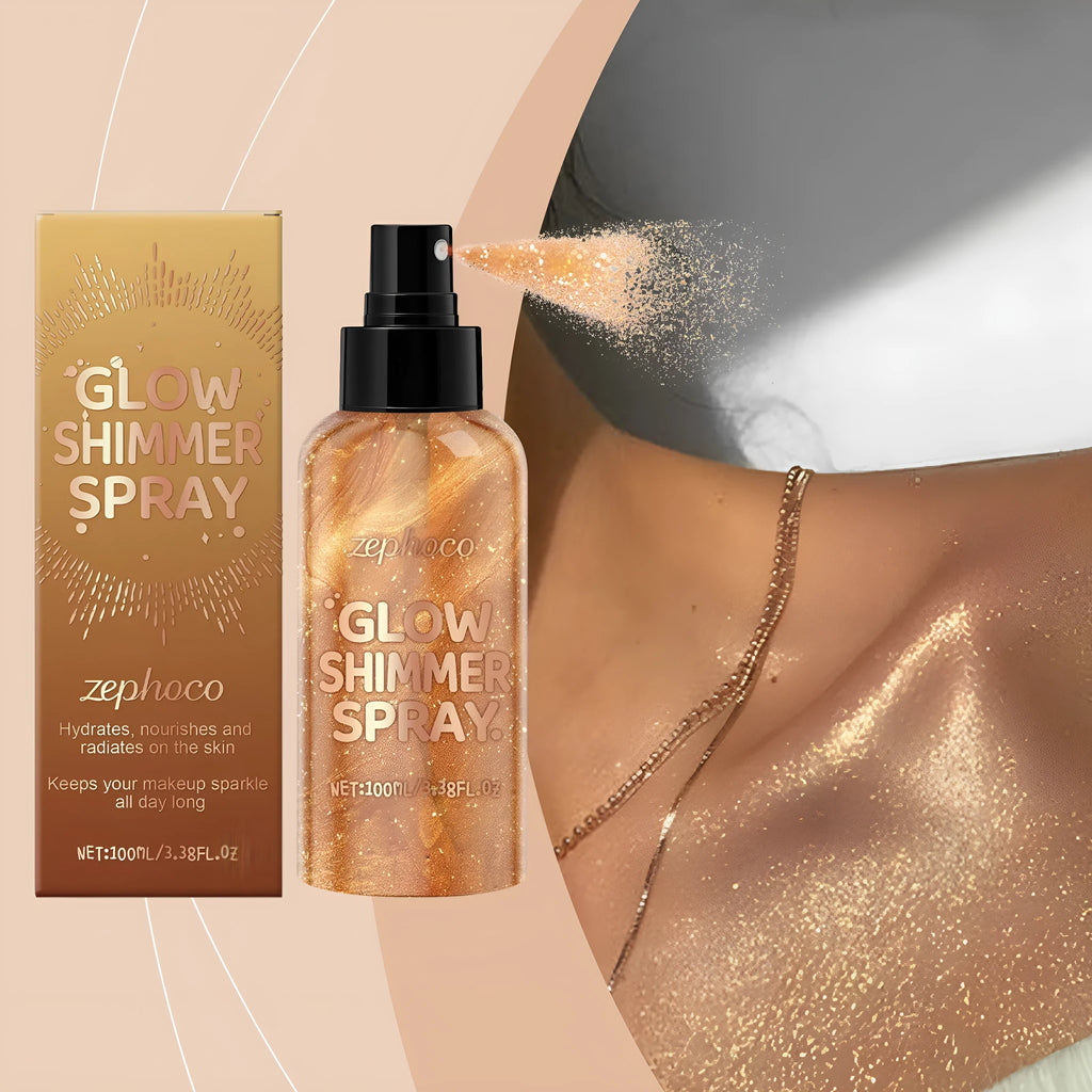 100ml Shiny Body Spray bottle with spray applicator for cosmetic highlighting