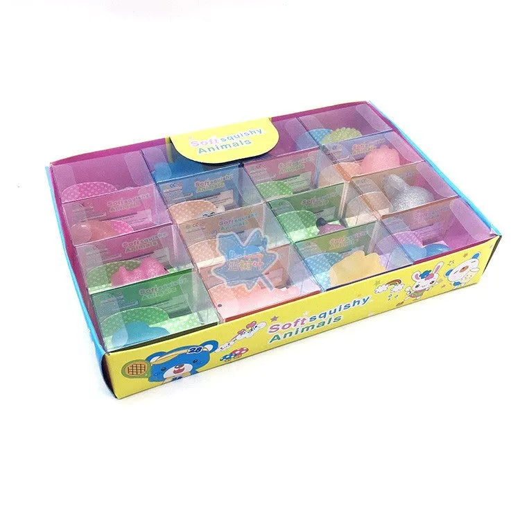 Mini animal toys TPR material, random styles, 16 pack bulk