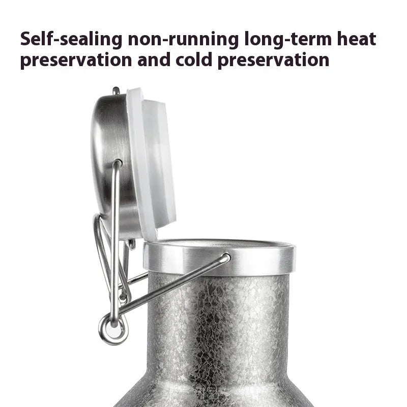 Stainless steel outdoor thermal pot with secure lid and large capacity design