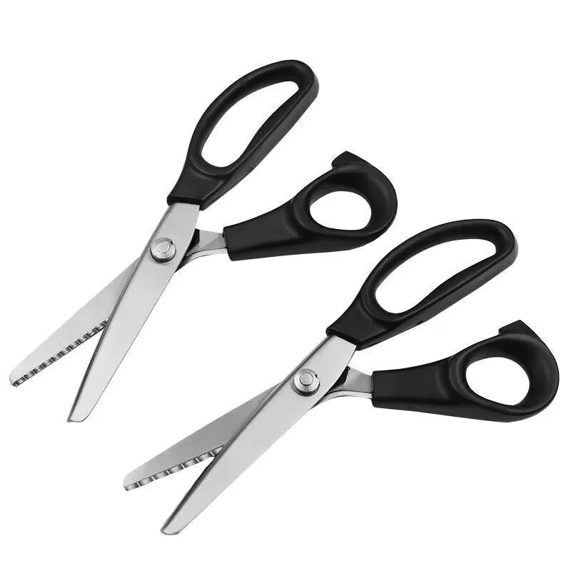 Stainless steel wave tooth saw scissors with zigzag blade for fabric cutting