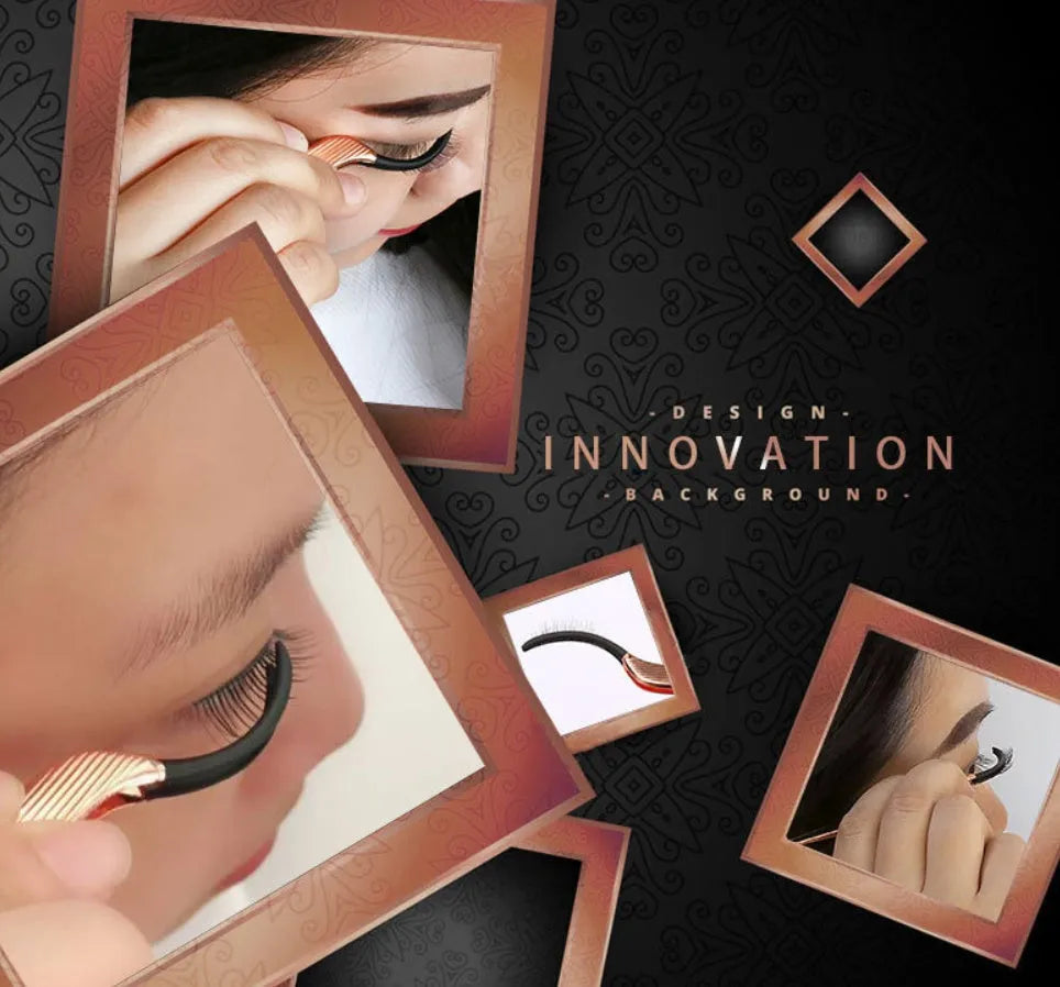 Rose gold eyelash curler aid for false eyelash application, local style makeup tool