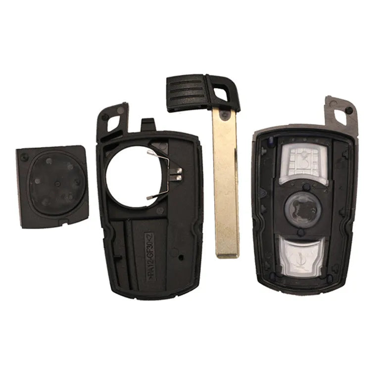 BMW CAS3 semi-intelligent car key remote control unit with three metal keys, HU92 model.